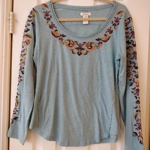 Sundance embroidered long sleeve light shirt